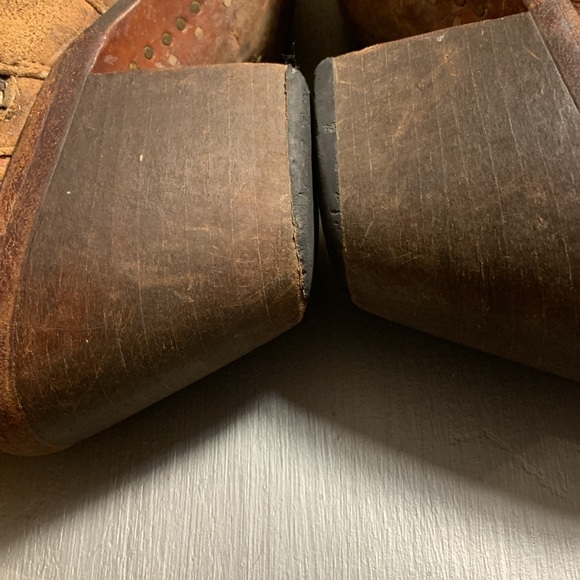 Lucchese Brown Short Distressed Floral Boots - Picture 10 of 14